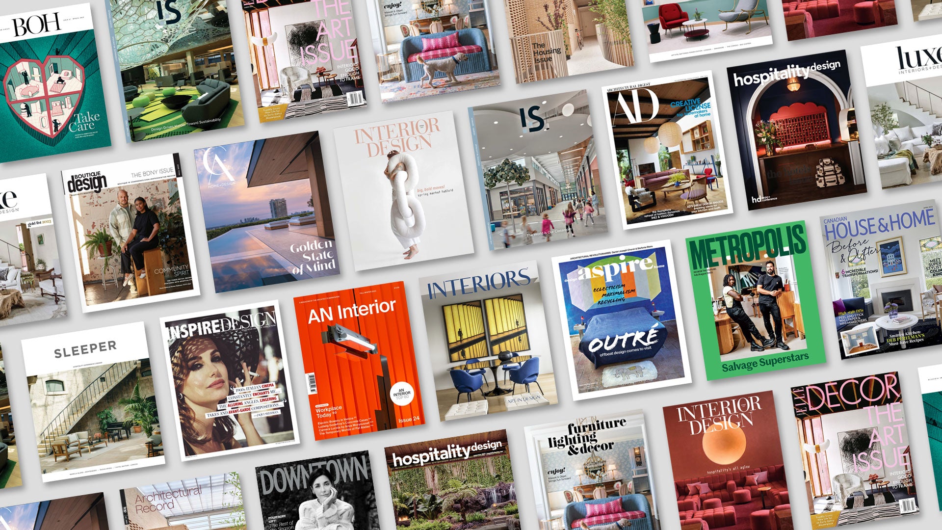 Banner image of design magazine covers